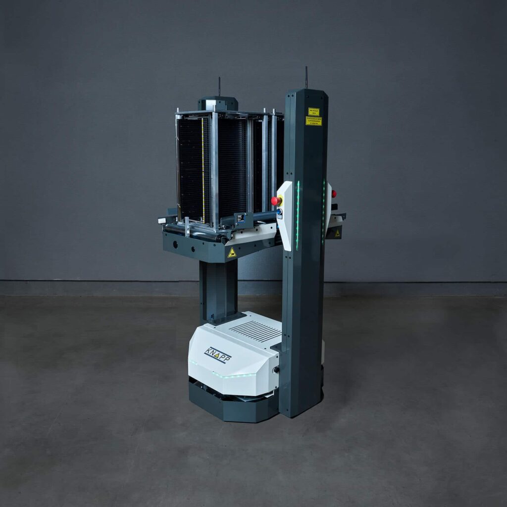Open Shuttles, autonomous mobile robots (AMRs) for the electronics industry, are flexible, self-driving transport robots streamline internal logistics by moving circuit board magazines, reels, containers and tray stacks directly to production lines and automated assembly stations without the need for fixed infrastructure.