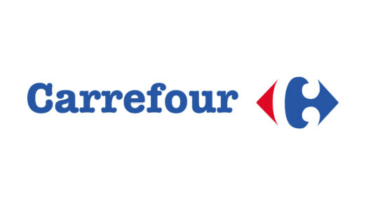 Carrefour company logo representing a KNAPP customer partnership and highlighting their role as a global retail leader supported by advanced automation, distribution, and fulfillment solutions.