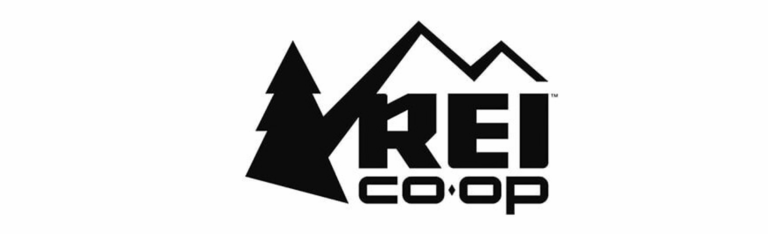 Logo of REI, a KNAPP customer in the national outdoor retail and sporting goods industry.