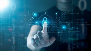 knapp service cybersecurity specialist working in a secure technical environment, monitoring system activity and protecting warehouse automation infrastructure through advanced digital security measures.