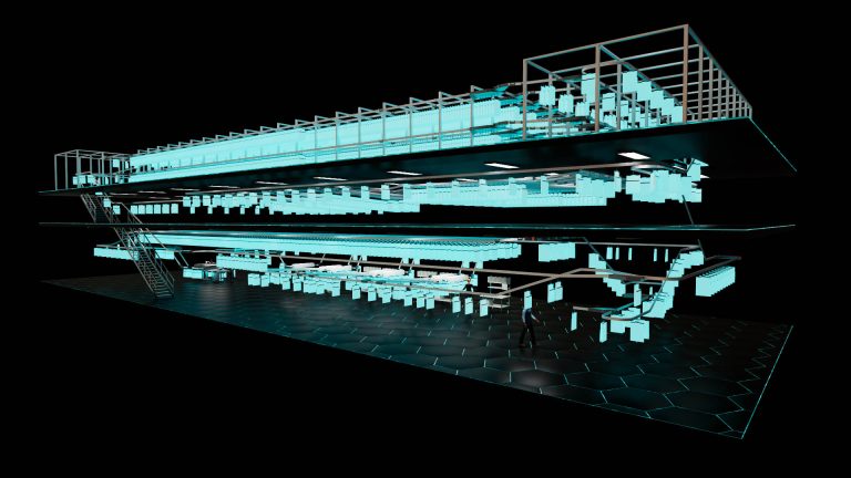 KNAPP PocketEngine three‑floor design enabling high‑density pocket storage, efficient order sequencing, and scalable multi‑level sortation to optimize throughput and flexibility in modern e‑commerce fulfillment operations.